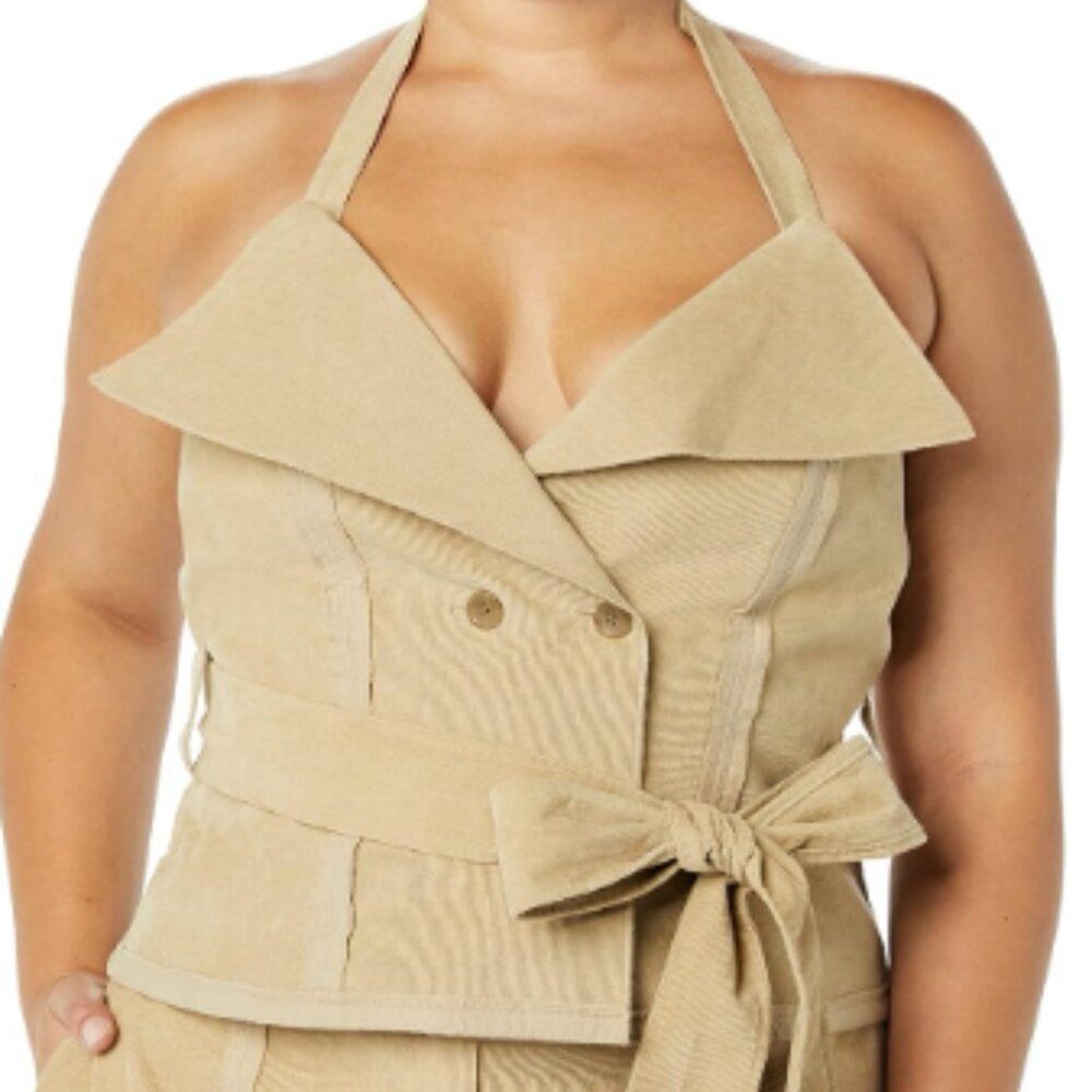 Making the Cut Deconstructed Corduroy Corset Top by Yannik Size SMALL